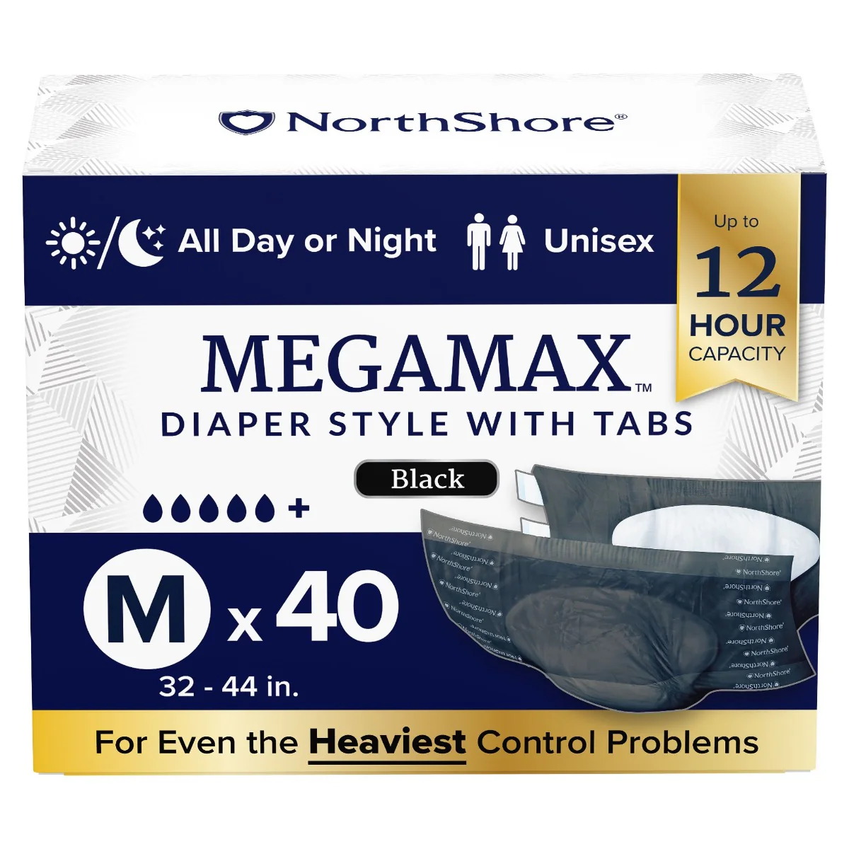 NorthShore MEGAMAX Black VAT Exempt Adult Incontinence Slip - Image 12