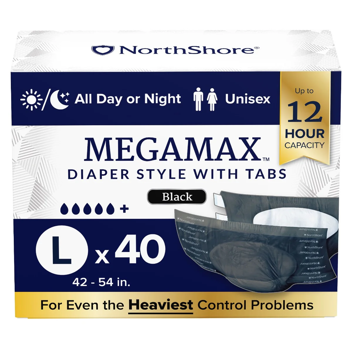 NorthShore MEGAMAX Black VAT Exempt Adult Incontinence Slip - Image 13