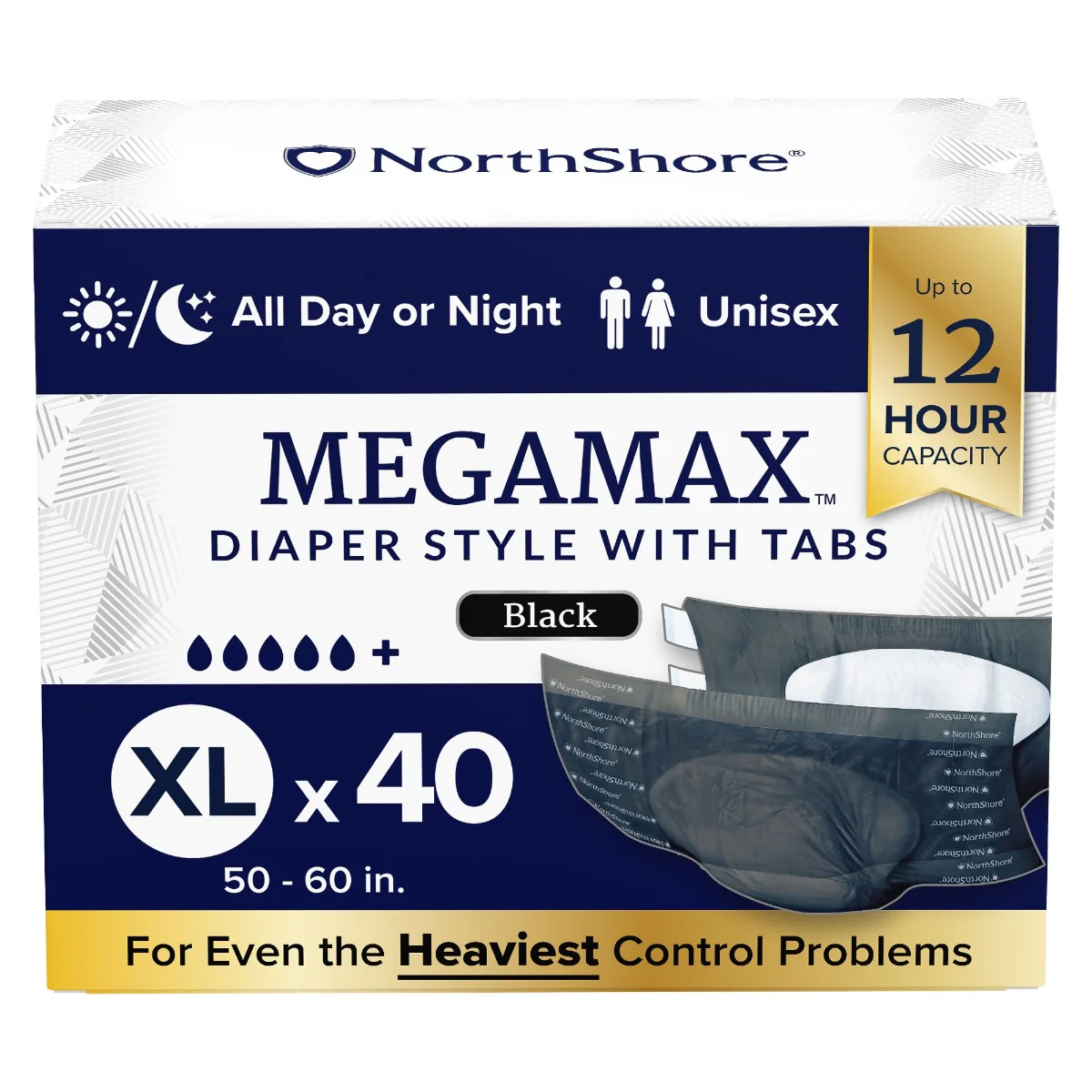 NorthShore MEGAMAX Black VAT Exempt Adult Incontinence Slip - Image 14
