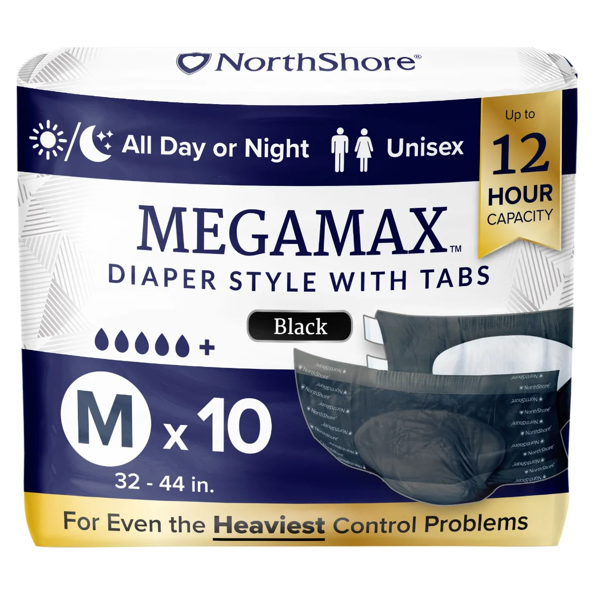 NorthShore MEGAMAX Black VAT Exempt Adult Incontinence Slip - Image 8
