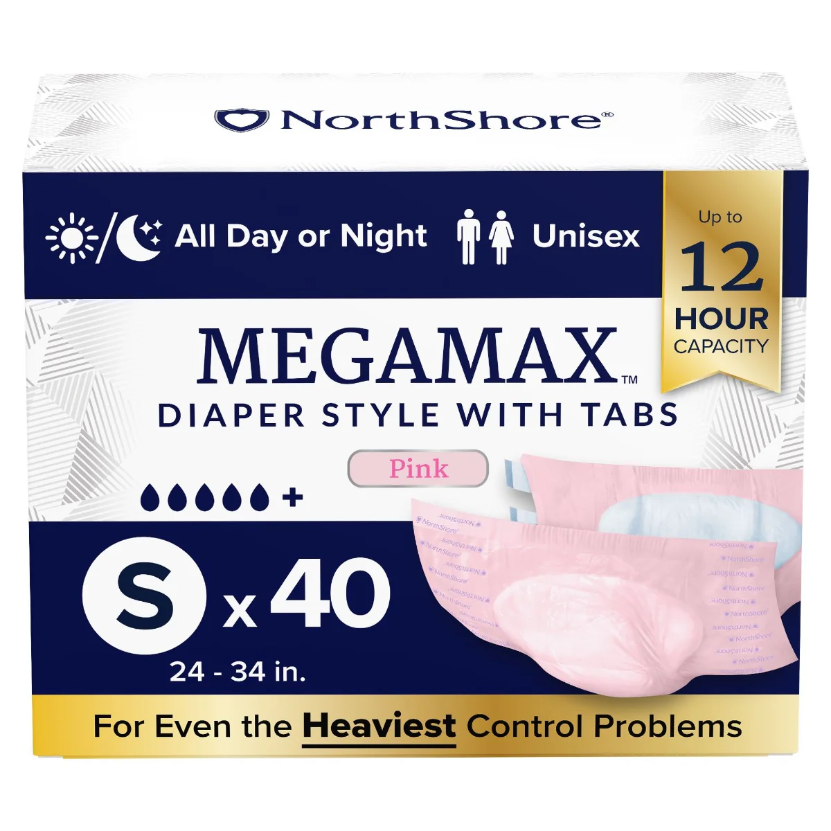 NorthShore MEGAMAX Pink VAT Exempt Adult Incontinence Slip - Image 10