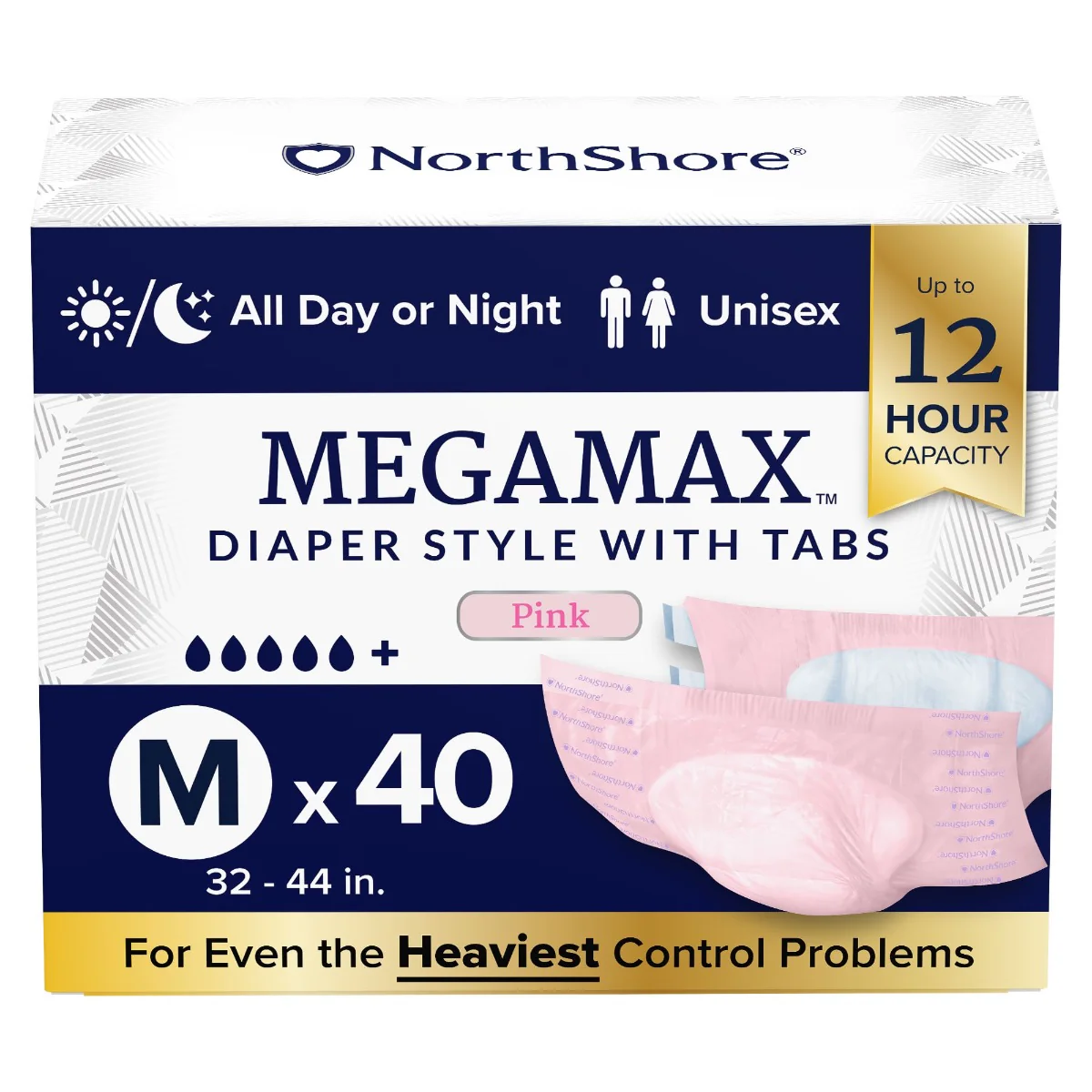 NorthShore MEGAMAX Pink VAT Exempt Adult Incontinence Slip - Image 11