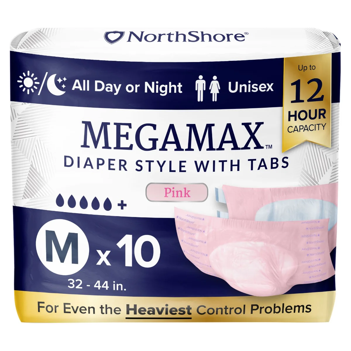 NorthShore MEGAMAX Pink VAT Exempt Adult Incontinence Slip - Image 7
