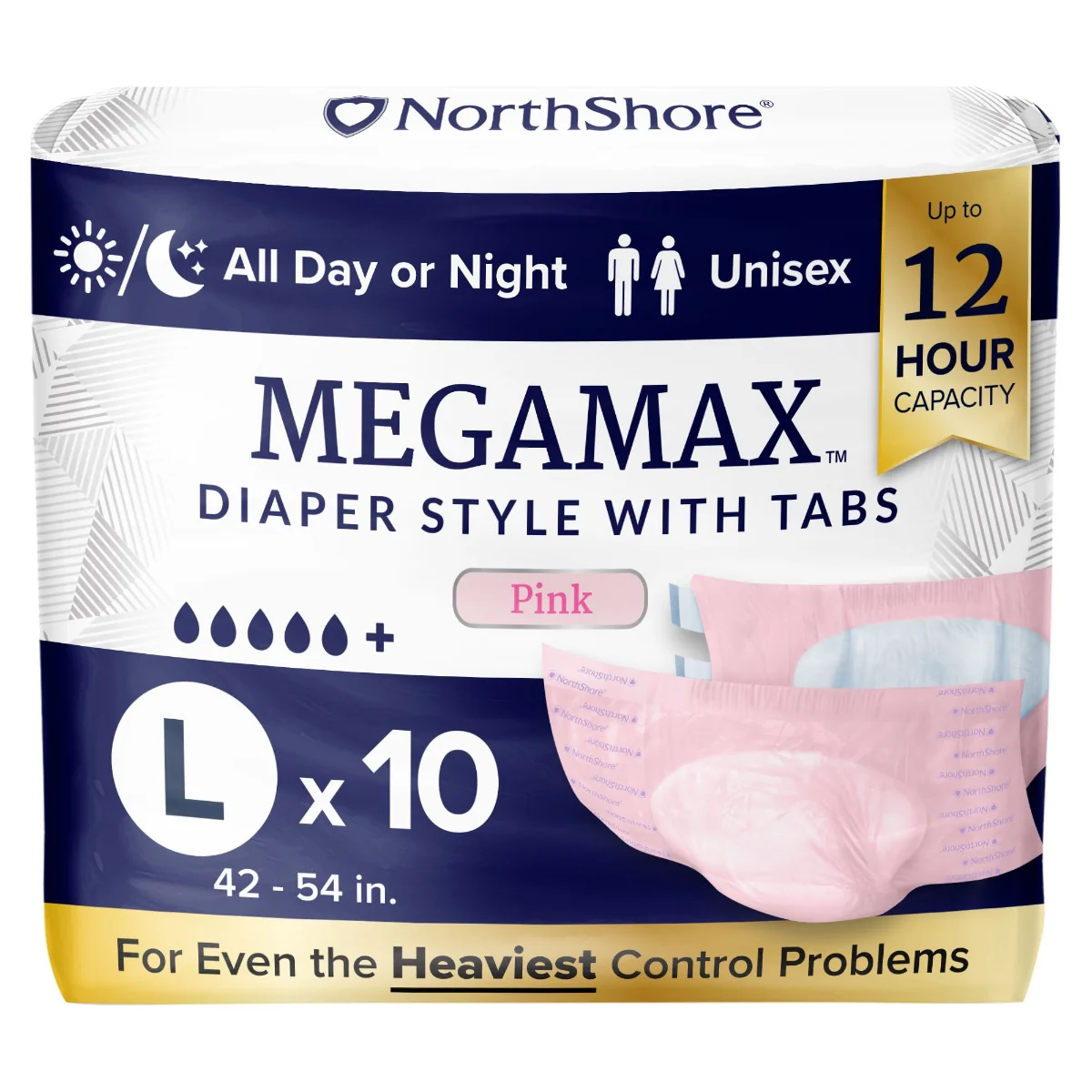 NorthShore MEGAMAX Pink VAT Exempt Adult Incontinence Slip - Image 8