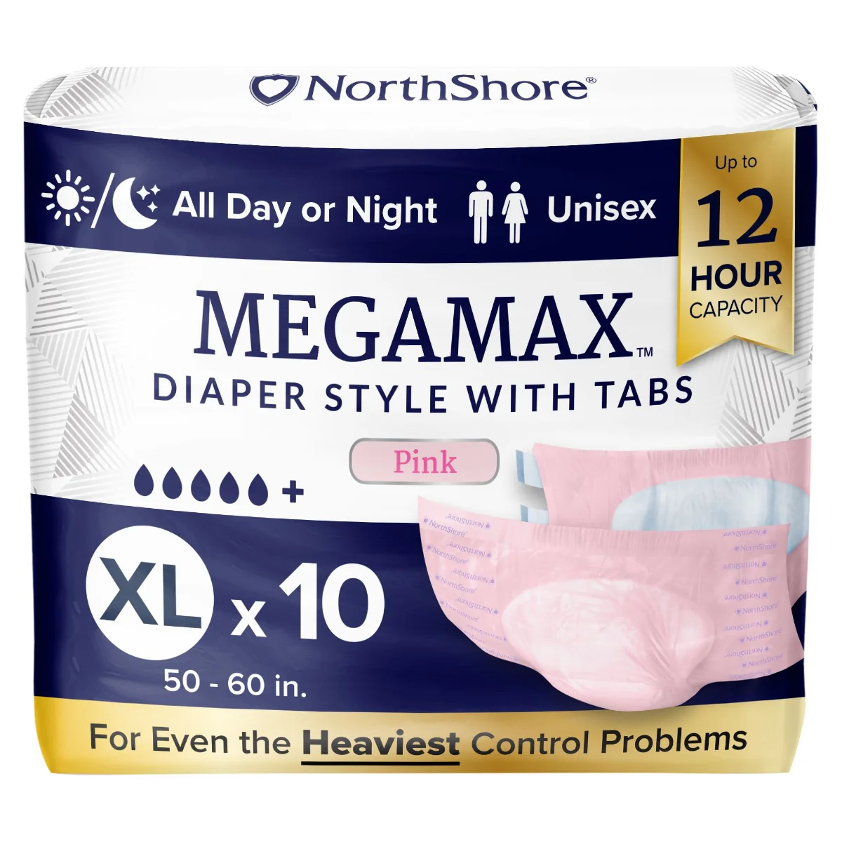 NorthShore MEGAMAX Pink VAT Exempt Adult Incontinence Slip - Image 9